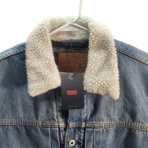 NWT Levi's Lined‎ Type 1 Trucker Jacket Size XL Men's Blue Wash